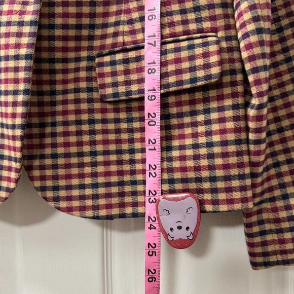 Merona Plaid Check Blazer Lined Pockets Fitted Size 6 - Picture 4 of 7